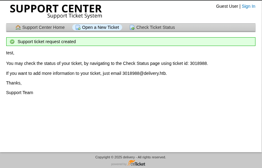 Creamos un ticket