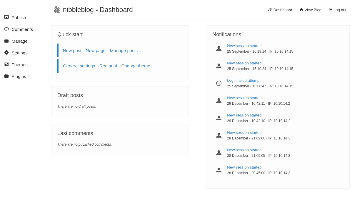 Admin page