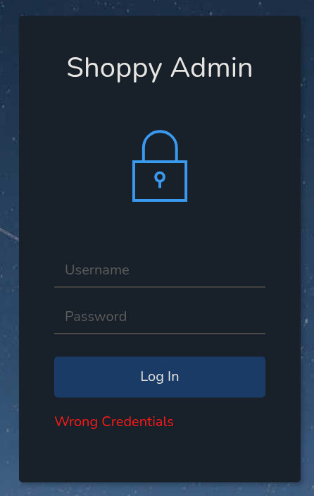 Login panel